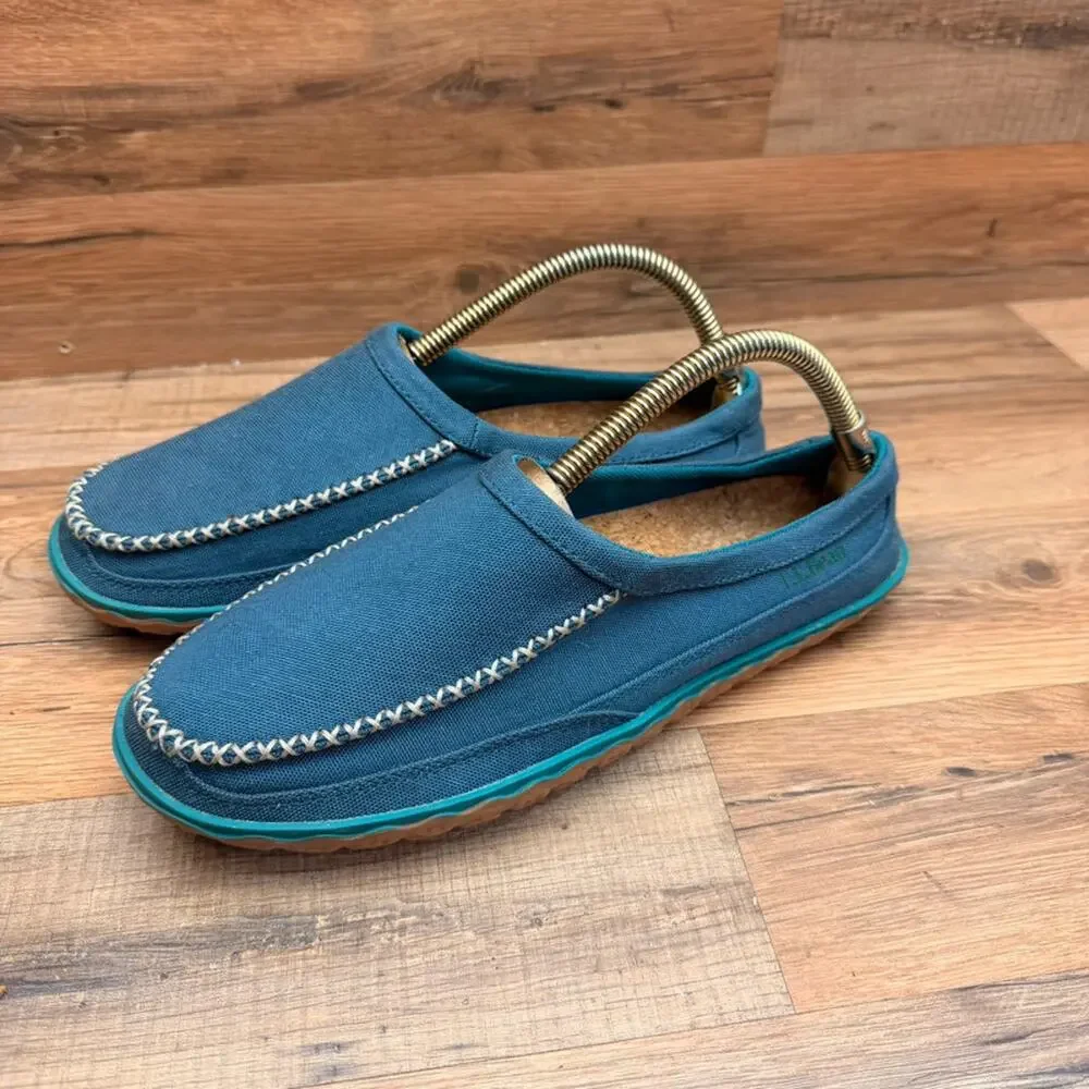 LL Bean Mountain Slipper Scuffs Men’s size 8 blue Indoor/Outdoor